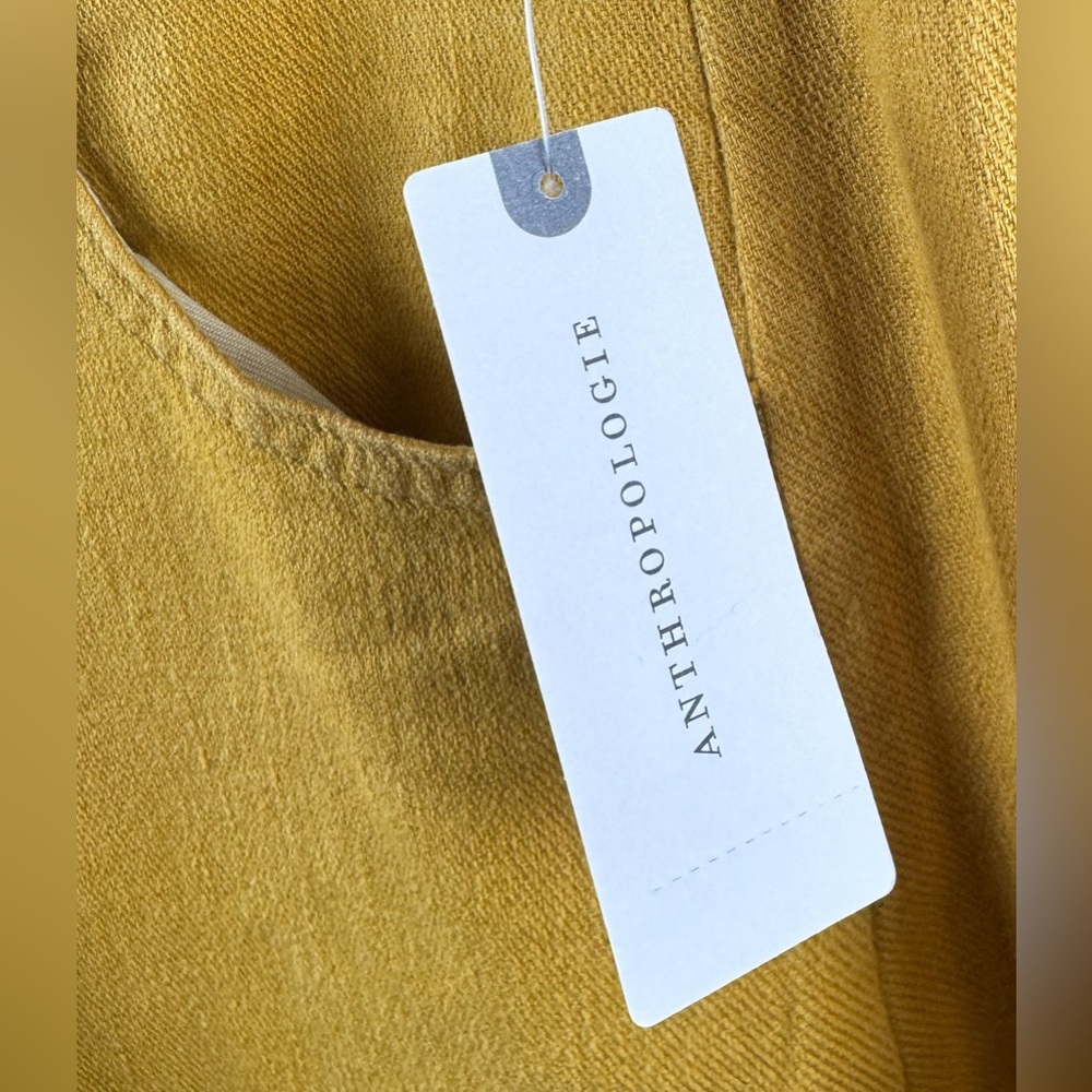 Pilcro Adi Linen Blend Crop Flare Pants Golden Spice Mid-Rise Wide Leg 31 NWT - Picture 7 of 8